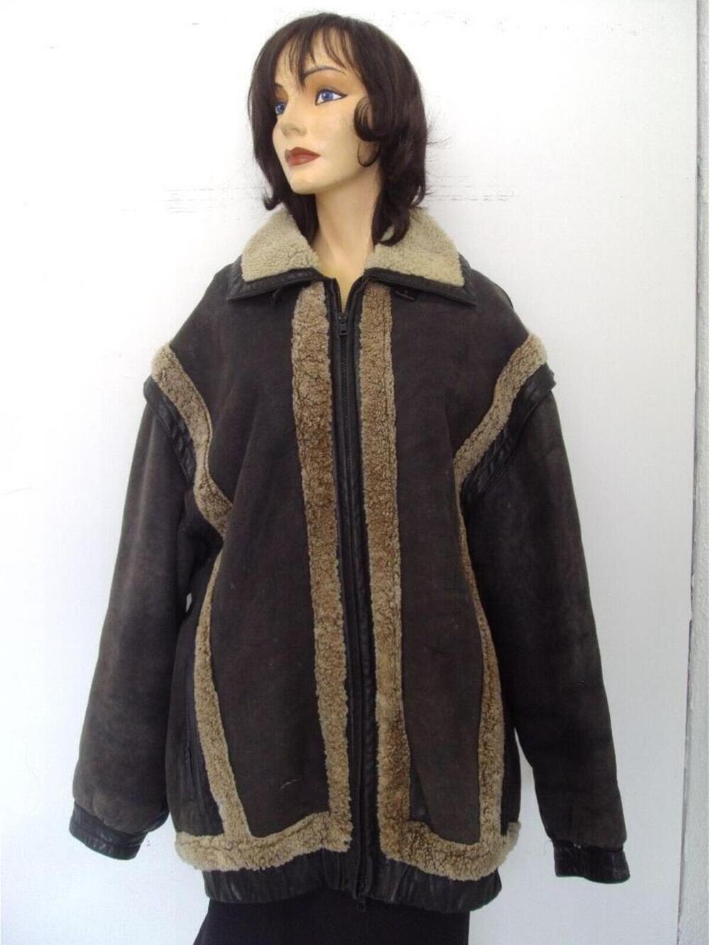 MINT BROWN SHEEPSKIN LAMB FUR JACKET WOMEN WOMAN SIZE 6-8 small
